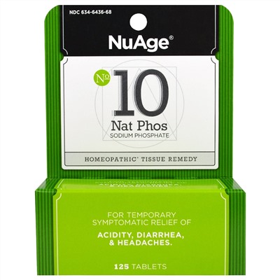 Hyland's, NuAge, № 10 Nat Phos (фосфат натрия), 125 таблеток