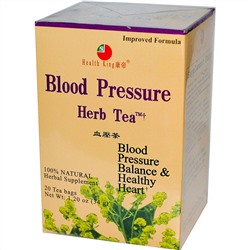 Health King, Травяной чай для нормализации кровяного давления, 20 пакетиков, 1.20 унций (34 г)