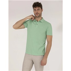 Açık Yeşil Slim Fit Polo Yaka Basic Tişört