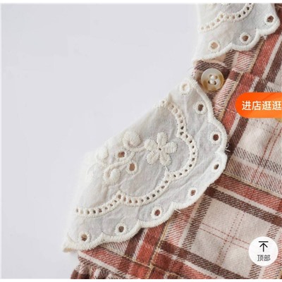 Весеннее-осеннее хлопковое платье с кружевным воротником ☺️ экспорт в Японию