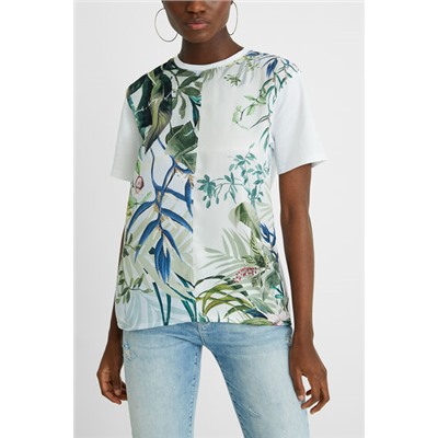 Camiseta bimateria tropical