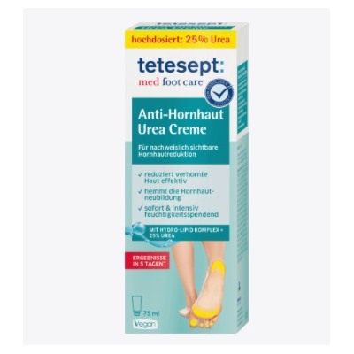 Fuß- Creme Anti Hornhaut mit 25% Urea, 75 ml