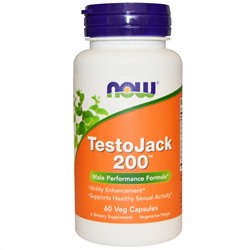 Now Foods, TestoJack 200, 60 вегетарианских капсул