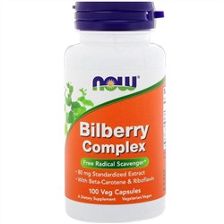 Now Foods, Bilberry Complex, 100 Veg Capsules