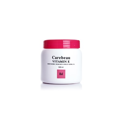 Крем для тела с витамином Е и маслом абрикосовых косточек "Гранатовый" Carebeau 500 мл /  Carebeau Body Cream Vitamin E pink 500ml