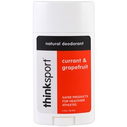 Think, Thinksport, натуральный дезодорант, смородина и грейпфрут, 2,9 унц. (85,8 мл)
