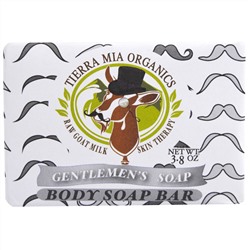 Tierra Mia Organics, Средства для ухода за кожей на основе сырого козьего молока, мыло для тела, мыло для мужчин, 3,8 унции