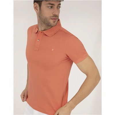 Pembe Slim Fit Polo Yaka Merserize Tişört