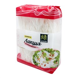 MIDORI Rice noodles Лапша рисовая мелкая 500г
