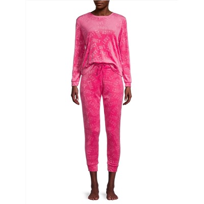 JUICY COUTURE ​2-Piece logo Embossed Pullover & Joggers Set