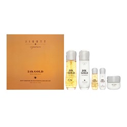 Jigott Signature 24K Gold Essential Skin Care 3Set Набор: Тонер для лица с частицами коллоидного золота, Эмульсия для лица с с частицами коллоидного золота, Крем для лица с с частицами коллоидного золота  150мл+150мл+50мл+30мл+30мл