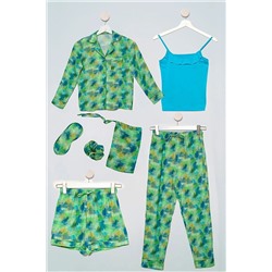For You Kids 7'li  Biyeli Batik Yeşil Pijama Takımı, For You Kids                                            
                                            7'li  Biyeli Batik Yeşil Pijama Takımı