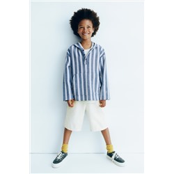 STRIPED OVERSHIRT WITH POUCH POCKET