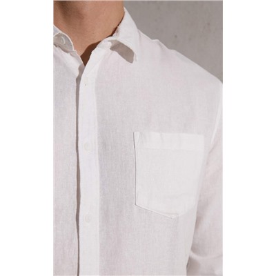Рубашка д/р лен F111-0450-1 white