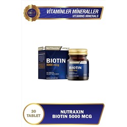 Nutraxin Biotin 5000 Mcg 30 Tablet Saç Vitamini 8680512628613