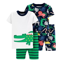 Carter's | Baby 4-Piece Alligator Snug Fit Cotton PJs