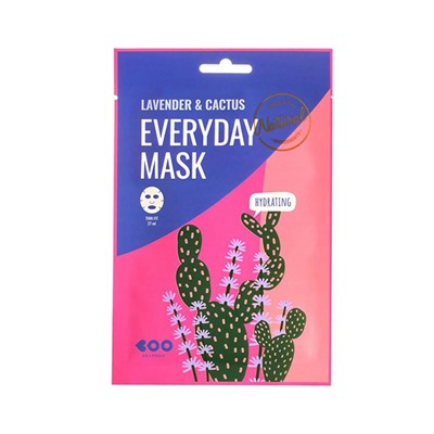 Lavender & Cactus Everyday Mask (10ea), Увлажняющая маска с экстрактами лаванды и кактуса