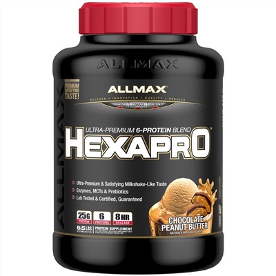 ALLMAX Nutrition, Hexapro, ультрапремиальный белок + MCT и кокосовое масло, шоколадно-арахисовое масло, 2,5 кг (5,5 фунтов)