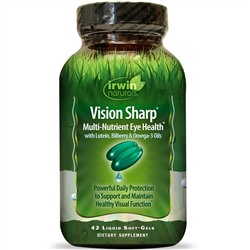 Irwin Naturals, Vision Sharp, Питательные вещества для здоровья глаз, 42 жидких гелевых капсулы