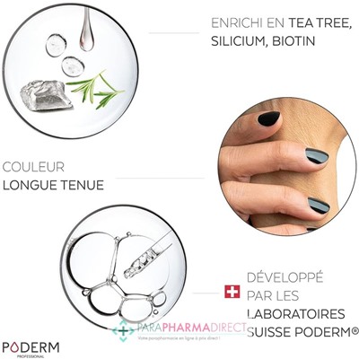 Poderm Vernis Tea Tree Color Care Noir n°502 8ml