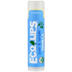 Eco Lips Inc., Pure and Simple, Lip Balm, Vanilla, .15 oz (4.25 g)