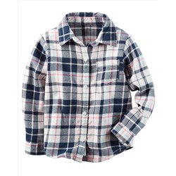 Button-Front Flannel Top