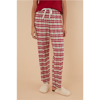 Pantalón pijama cuadros algodón rojo