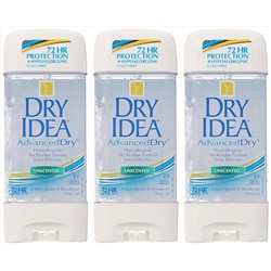 Dry Idea AdvancedDry Unscented Antiperspirant & Deodorant Clear Gel 3.0FL OZ (Pack of 3)