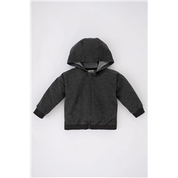 Defacto Erkek Bebek Kapüşonlu Fermuarlı Sweatshirt Kumaşı Hırka Z1944A223SP