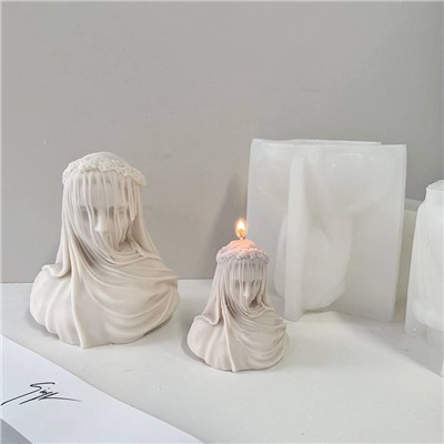 Креативная свеча женская вуаль маленькая