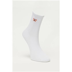 Lee Kadın Yüksek Kesim Beyaz Tekli Çorap L231668