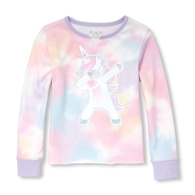 Girls Active Long Sleeve Foil Graphic Multicolor Pullover