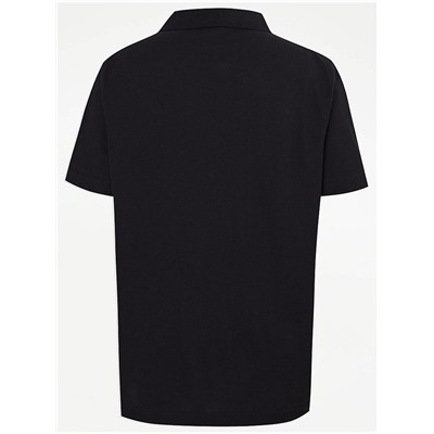 Black Short Sleeve School Polo Shirts 2 Pack