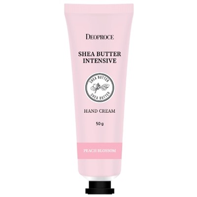 DEOPROCE SHEA BUTTER INTENSIVE HAND CREAM PEACH BLOSSOM Интенсивный увлажняющий крем для рук с маслом ши с ароматом персика 50г