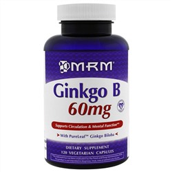 MRM, Гинкго билоба, 60 мг, 120 вегетарианских капсул