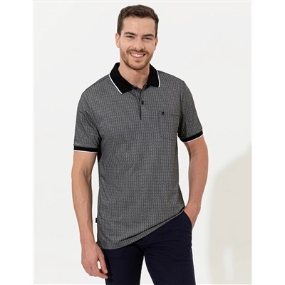 Siyah Regular Fit Polo Yaka Cepli Tişört