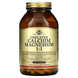 Solgar, Chelated Calcium Magnesium 1:1, 240 Tablets