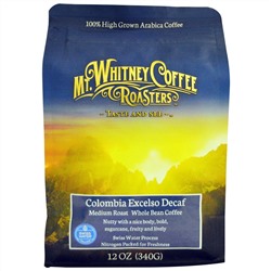 Mt. Whitney Coffee Roasters, Columbia Excelso, без кофеина, в зернах, 12 унций (340 г)