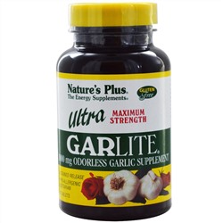 Nature's Plus, Пищевая добавка «Ультра максимальная сила GarLite», 1000 мг, 90 таблеток