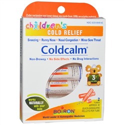 Boiron, Coldcalm, средство от простуды для детей, 2 тюбика, прибл. 80 гранул в тюбике