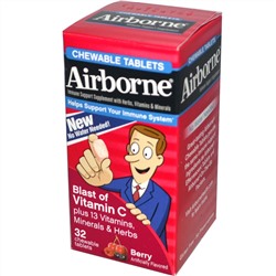 AirBorne, Иммунная поддержка, ягодный вкус 32 жевательных таблеток