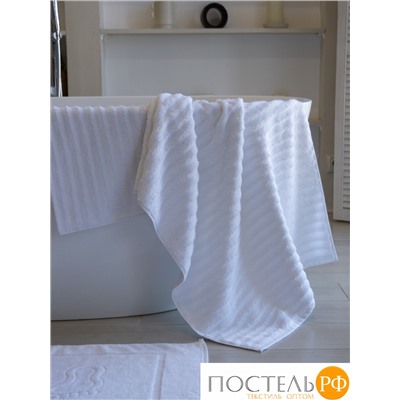 Махровое полотенце 70х140 см Eleganta Wave 450 г/м2, 1001 белый