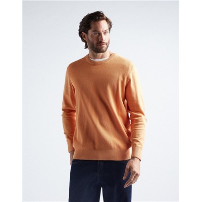 Knitted Jumper, Men, Orange