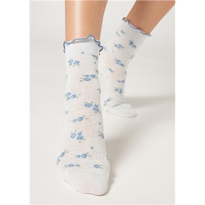 Kurze Socken mit romantischem Rand Eco