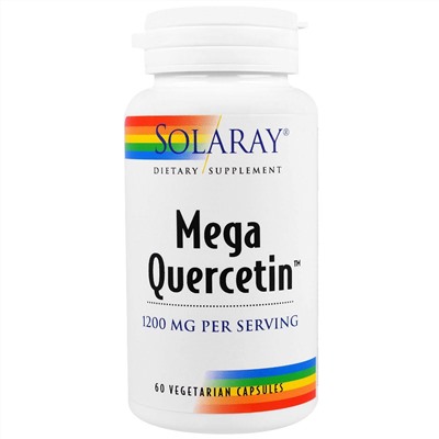 Solaray, Мега кверцетин, 1200 мг, 60 вегетарианских капсул