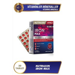 Nutraxin Iron Max 17 Mg 30 Tablet - Demir, C Vitamini, B6 Vitamini, Folik Asit, B12 8680512631835