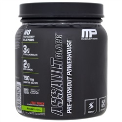 MusclePharm, Assault Black, энергетическое средство для приема перед тренировкой, фруктовый пунш, 13,12 унц. (372 г)