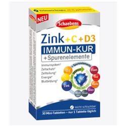Zink + Vitamin C + Vitamin D3 Tabletten 30 St., 10 g