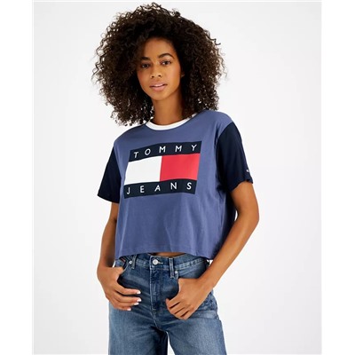 TOMMY JEANS Women's Colorblocked Flag Logo T-Shirt