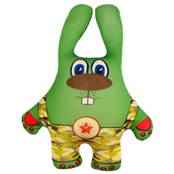 Игрушка Заяц в камуфляже зеленый
